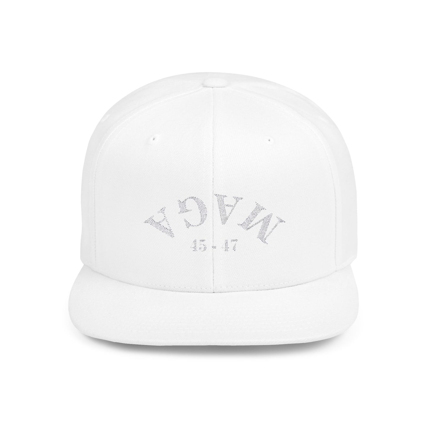 MAGA White Flat Bill Snapback