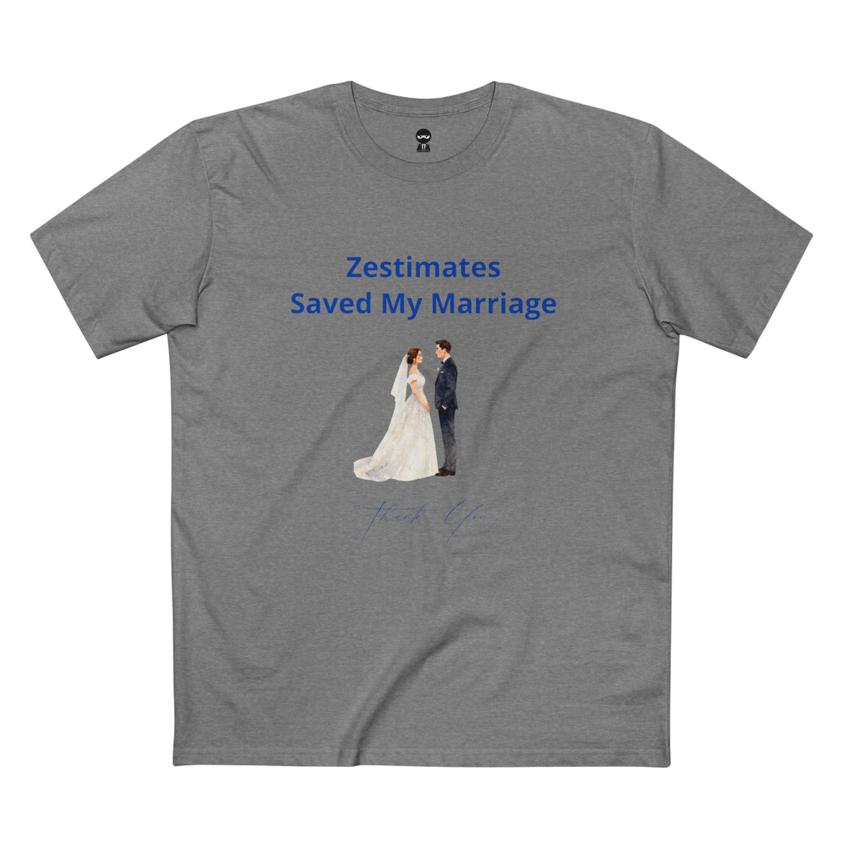 Athletic Heather t-shirt printed with the Zestimates design
