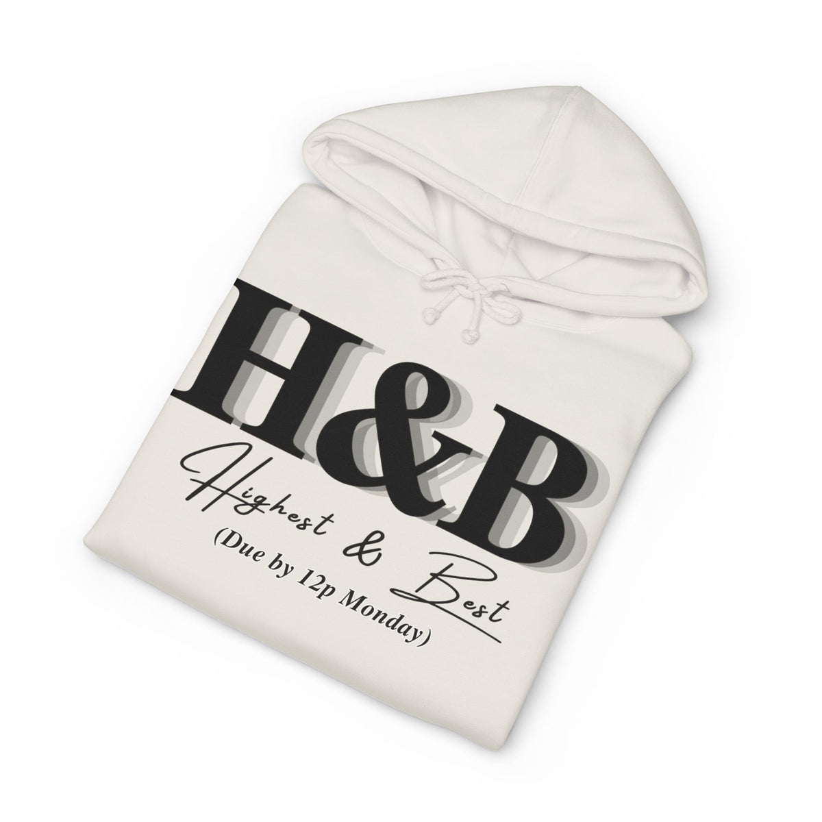 Hoodie printed with the H&B design